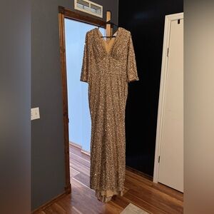 Azazie Gold Sequin Dress